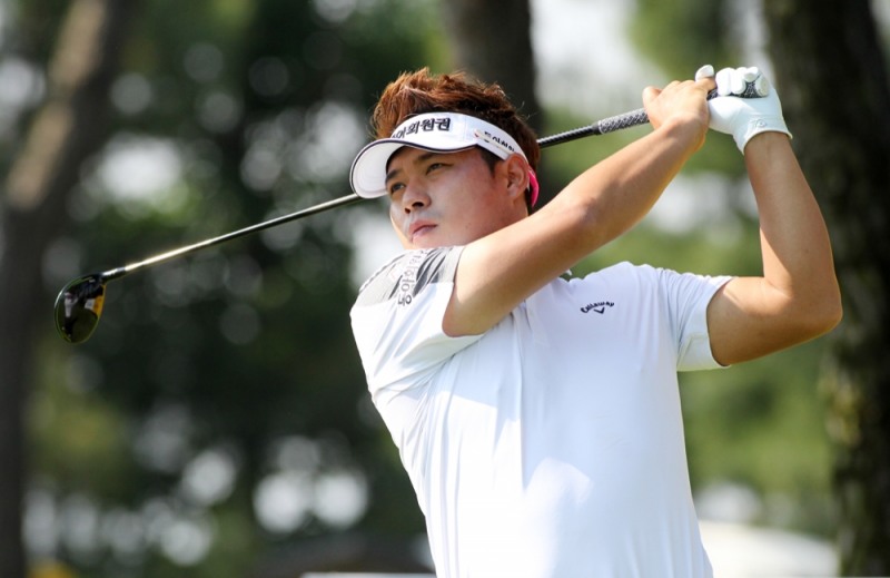 드라이빙 거리 300야드의 이승택. 사진=김상민 기자.