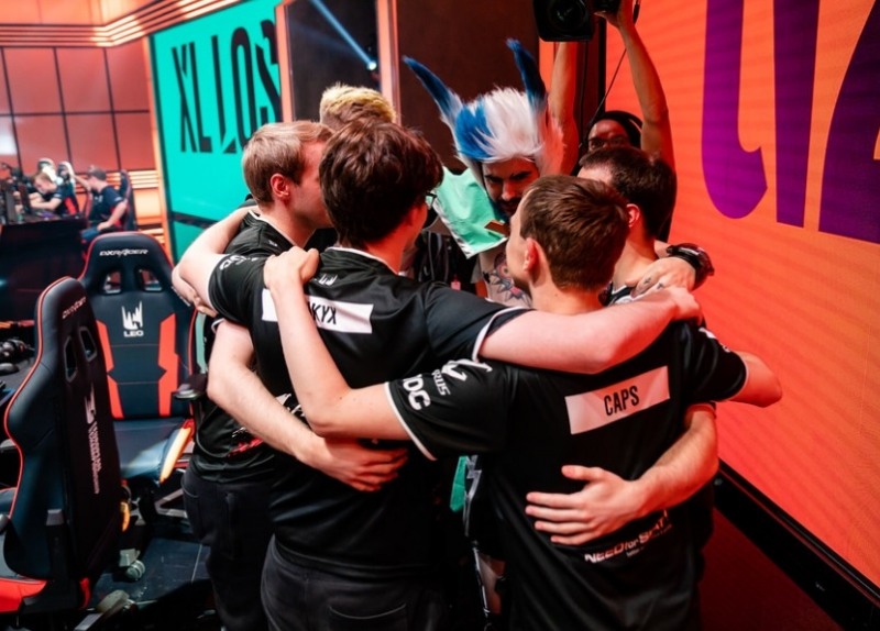 LEC 2019 서머에서 정규 시즌 1위를 확정지은 G2 e스포츠 선수들(사진=라이엇 게임즈 제공).