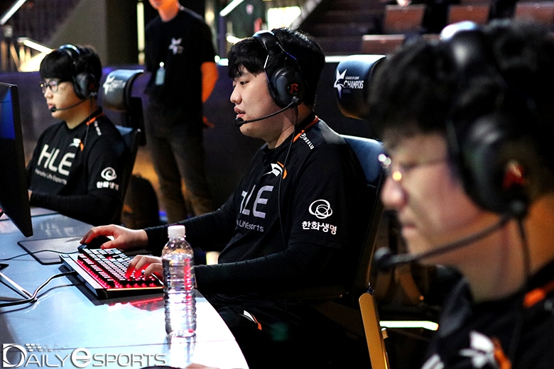 한화생명e스포츠 선수들.