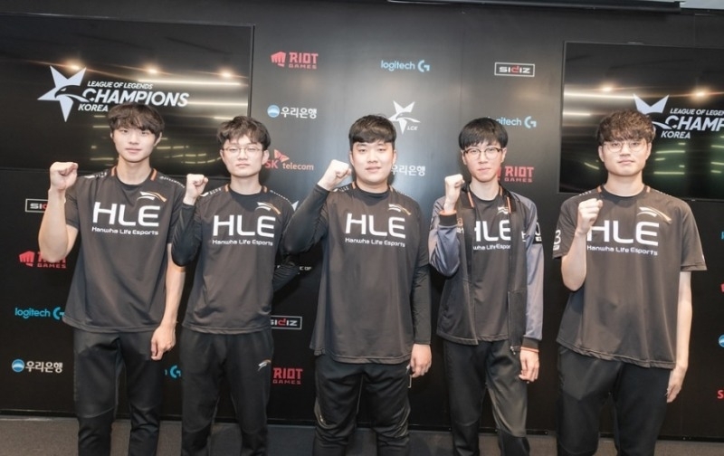 담원 게이밍과 SK텔레콤 T1을 연달아 꺾으면서 '1위 시해자'라는 별명을 얻었던 한화생명(사진=라이엇 게임즈 제공).
