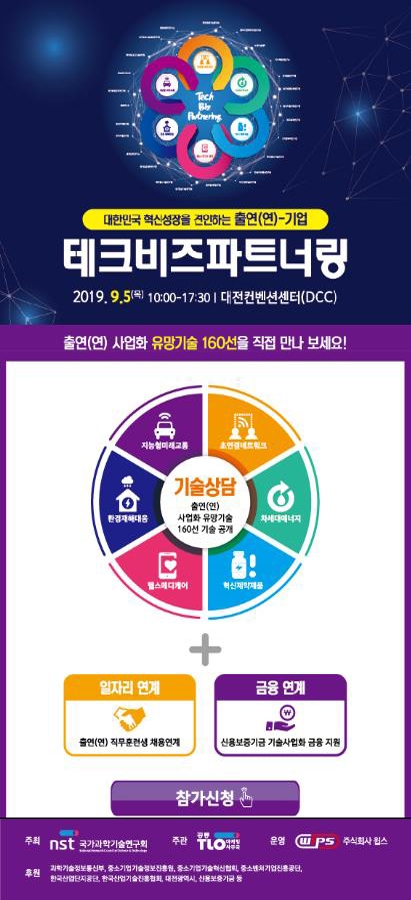 기술이전 정부출연연구기관 기술 상담회 2019 테크비즈파트너링 개최