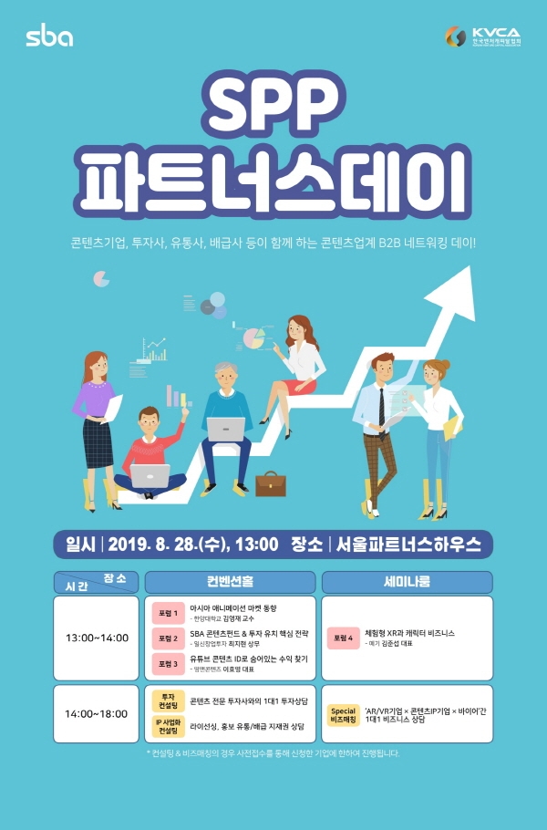 SBA, 콘텐츠 업계 투자 유치 활성화 위한 ‘SPP 파트너스데이’ 오는 28일 개최