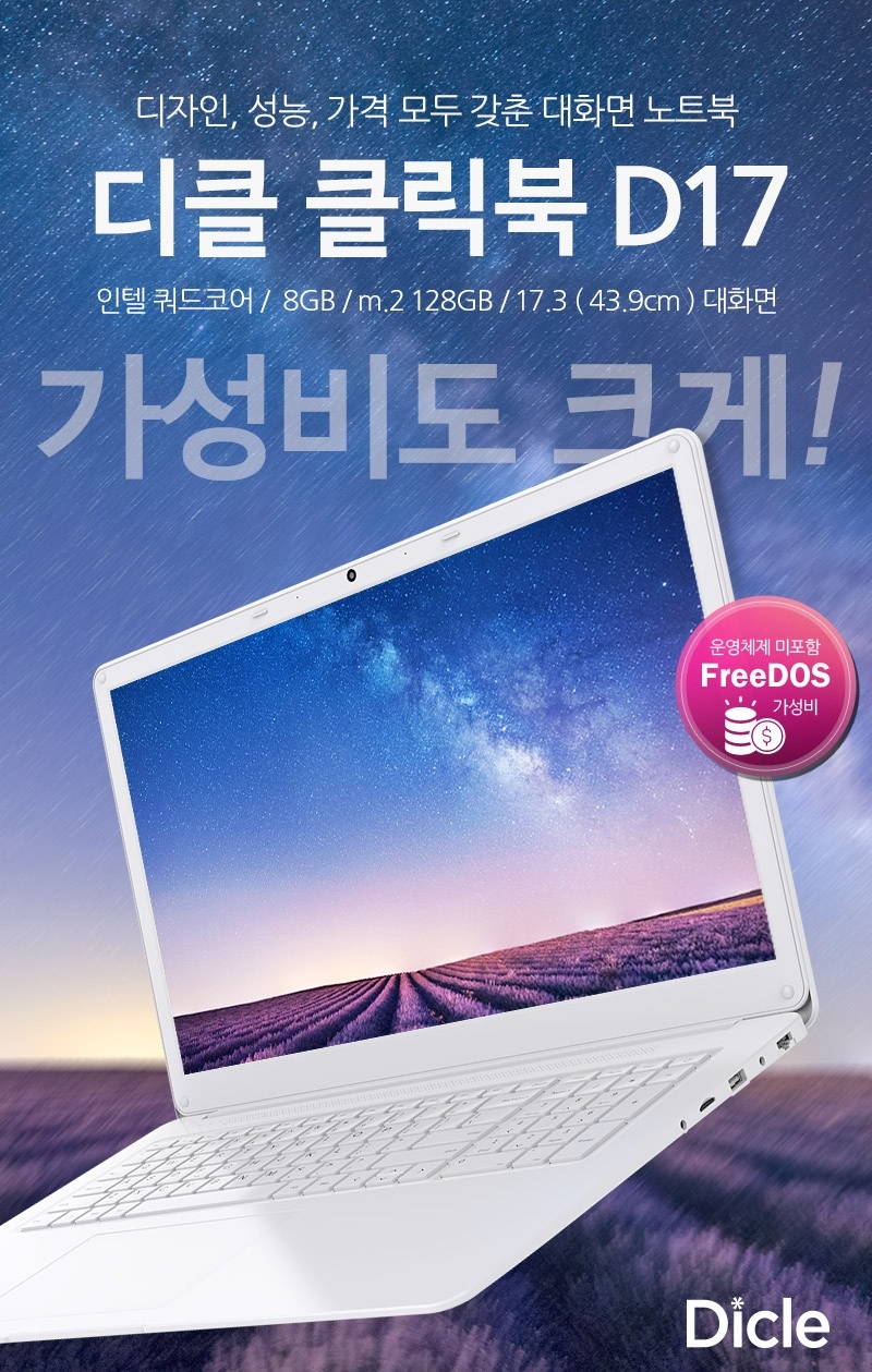 17인치 대화면, 디클 클릭북 D17 출시