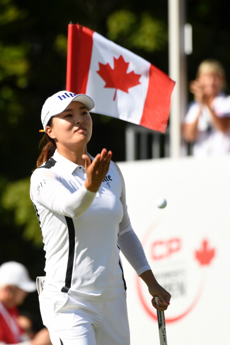 미국LPGA투어에서 여섯 번째로 보기 없이 우승을 차지한 고진영. 사진=Bernard Brault, Golf Canada