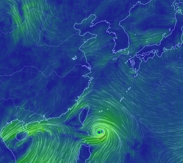 13호 ‘태풍 링링’이 올라옴에 따라 관심이 예상진로 등에 대한 관심이 급증하고 있다 / 출처 구글어스눌스쿨캡쳐