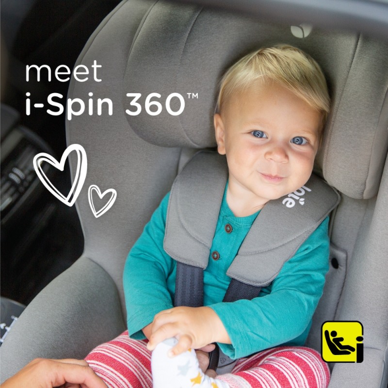 사진= 조이(Joie)가 최신의 유럽 안전기준 ‘i-Size’ 획득한 회전형카시트‘아이스핀360’을 출시했다.