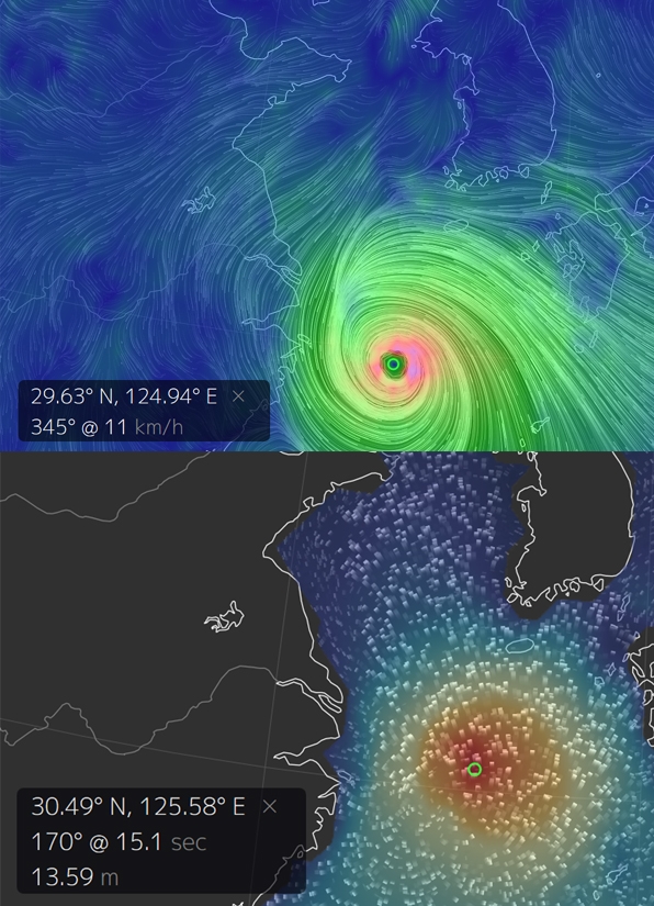 ‘태풍’ 링링 경로가 가시권에 서서히 들어온 상황이다 / 출처 구글어스눌스쿨