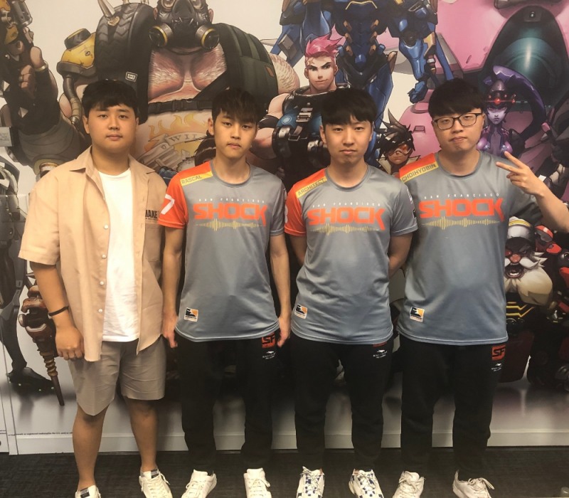 왼쪽부터 샌프란시스코 쇼크의 '크러스티' 박대희 감독, '라스칼' 김동준, '아키텍트' 박민호, '최효빈' 최효빈.