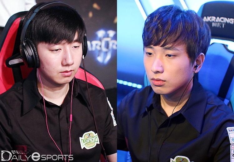 GSL 첫 우승을 놓고 대결하는 이병렬(왼쪽)과 조성호.