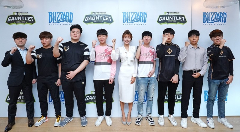 컨텐더스 코리아 대표로 건틀렛에 참석하는 젠지, 러너웨이, 엘리먼트 미스틱(사진=블리자드 엔터테인먼트 제공).