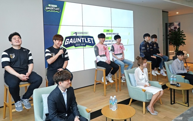 미디어 데이에 참석한 젠지, 러너웨이, 엘리먼트 미스틱(사진=블리자드 엔터테인먼트 제공).