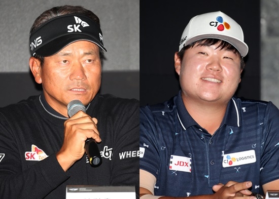 기자회견에 참석한 최경주와 임성재. 사진=KPGA 제공