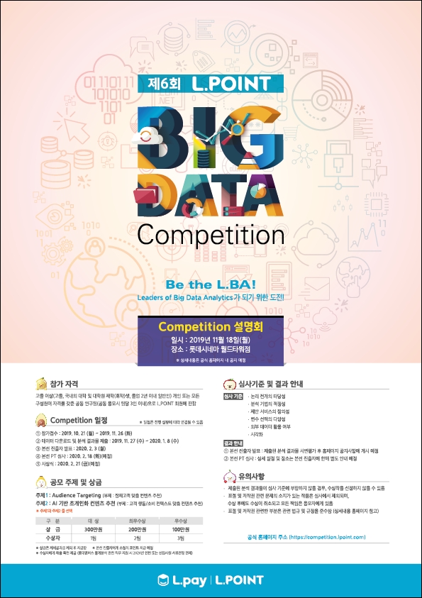 롯데멤버스, '제6회 빅데이터 컴피티션' 참가자 모집