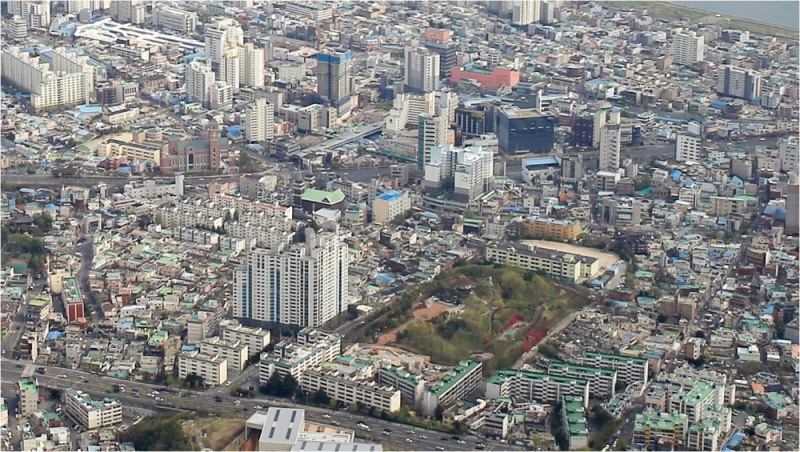 울산 중구 B-05구역 재개발 단지 전경