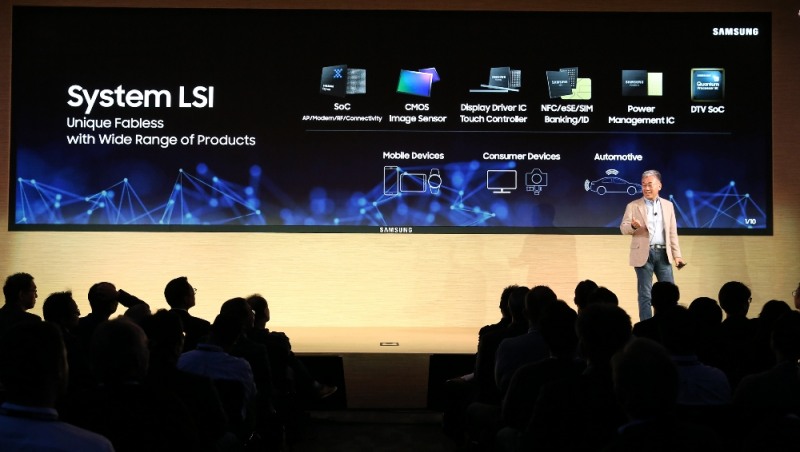 23일 (현지) 삼성전자 미주법인(DSA) 사옥에서 열린 '삼성 테크 데이 2019'에서 삼성전자 시스템LSI 사업부 강인엽 사장이 기조 연설을 하고 있다.