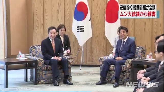 아베, 李총리에게 "韓,국가간 약속 준수해야" 주장 되풀이