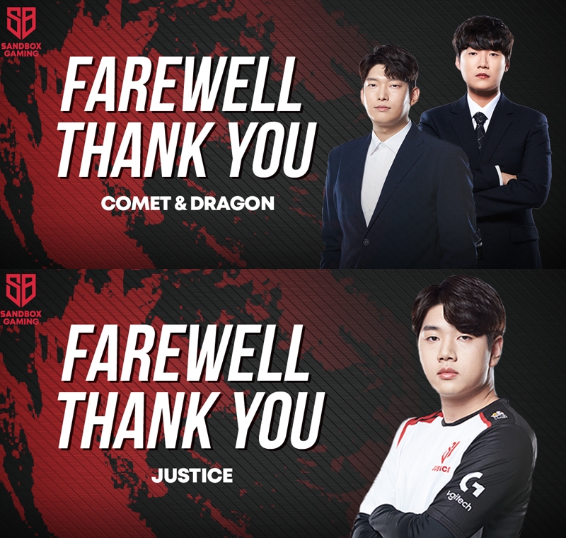 샌드박스 LoL팀, 임혜성-이준용 코치와 계약 종료…윤석준은 은퇴