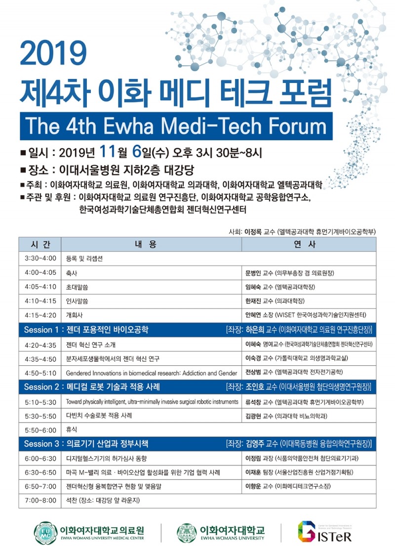 이화의료원, 2019 제4차 이화 메디 테크 포럼 개최