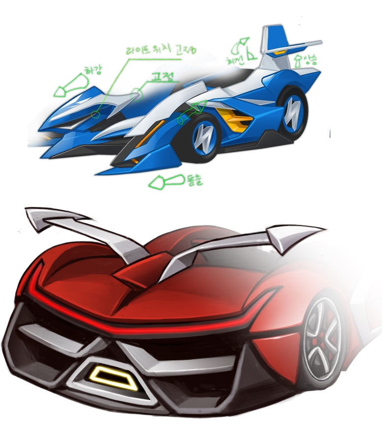 세이버 X(위쪽)와 파라곤 X.