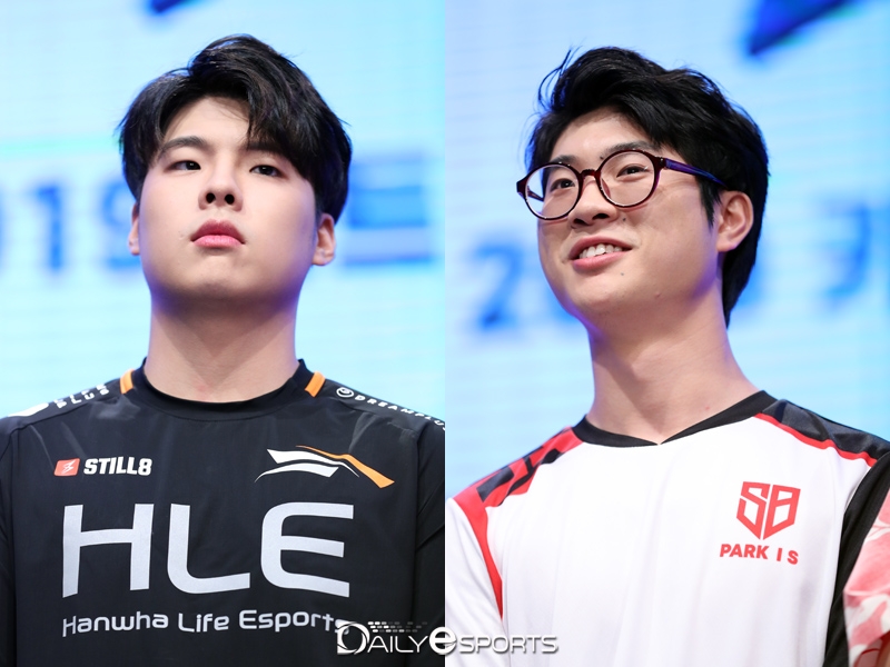 한화생명e스포츠 문호준(왼쪽)과 샌드박스 게이밍 박인수.