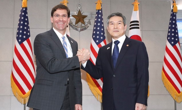 韓美 국방장관, 오늘 지소미아·방위비 담판