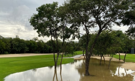 코스 곳곳이 물에 잠긴 모습. 사진=PGA투어 홈페이지