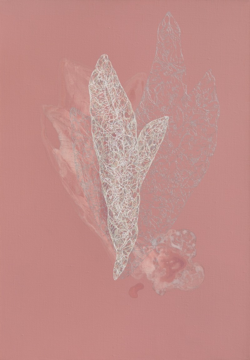 박제경, U-Topos19001 72.7x50cm acrylic and gutta on canvas 2019 / 사진= 아트스페이스 루