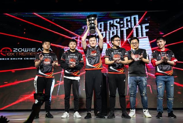 익스트림스랜드 CS:GO 아시아오픈 2019서 우승한 타일루(사진=벤큐 조위 제공).