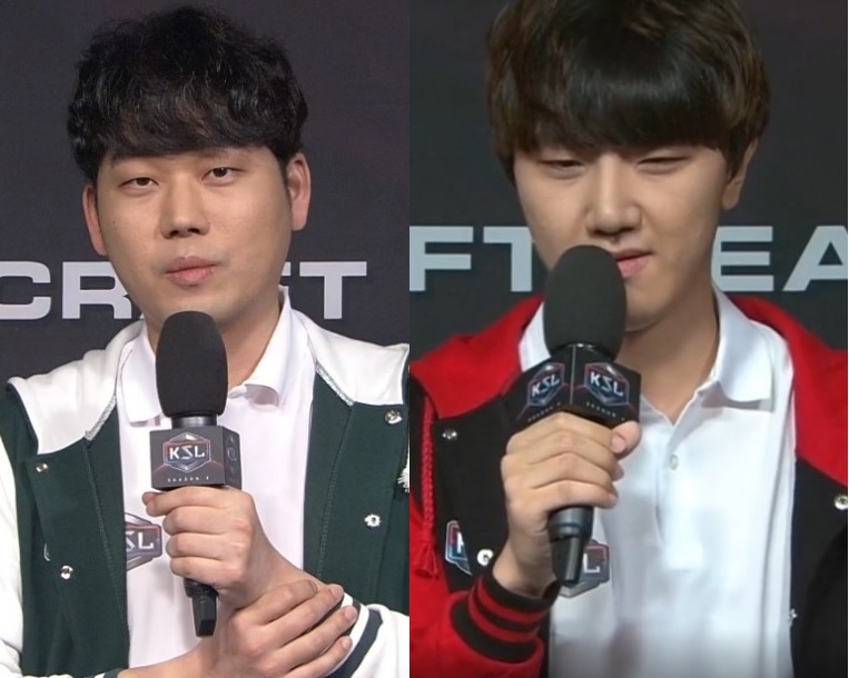 KSL 시즌4 결승 티켓을 놓고 자웅을 겨루는 이재호(왼쪽)와 박상현.
