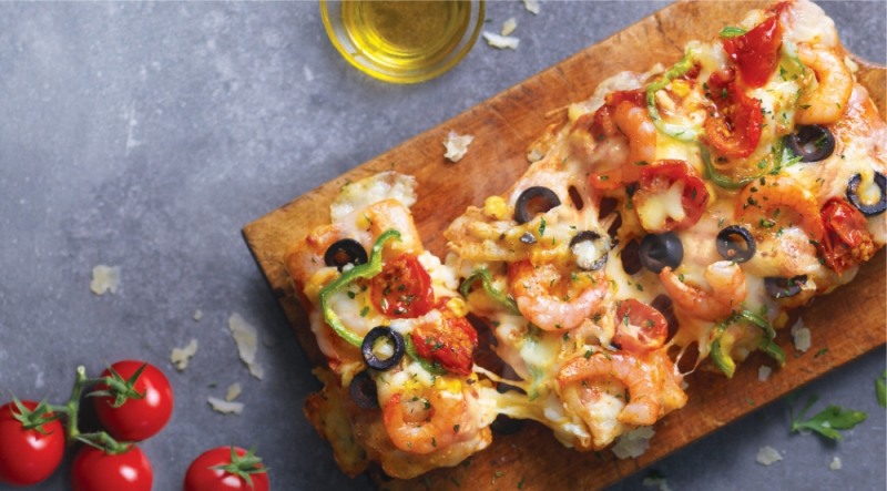 탱글탱글 새우의 살아있는 식감 ‘쉬림프 토마토 포카챠’ 즐겨보세요!