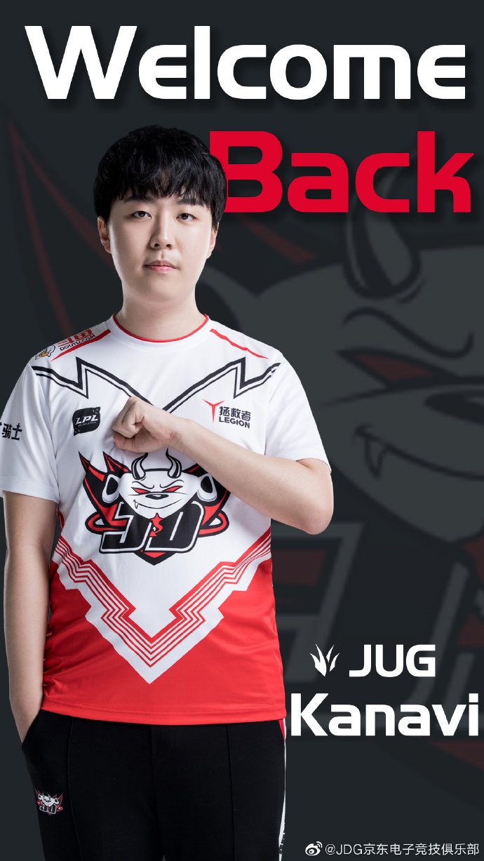 징동 게이밍에 복귀한 '카나비' 서진혁(사진=징동 게이밍 공식 SNS).