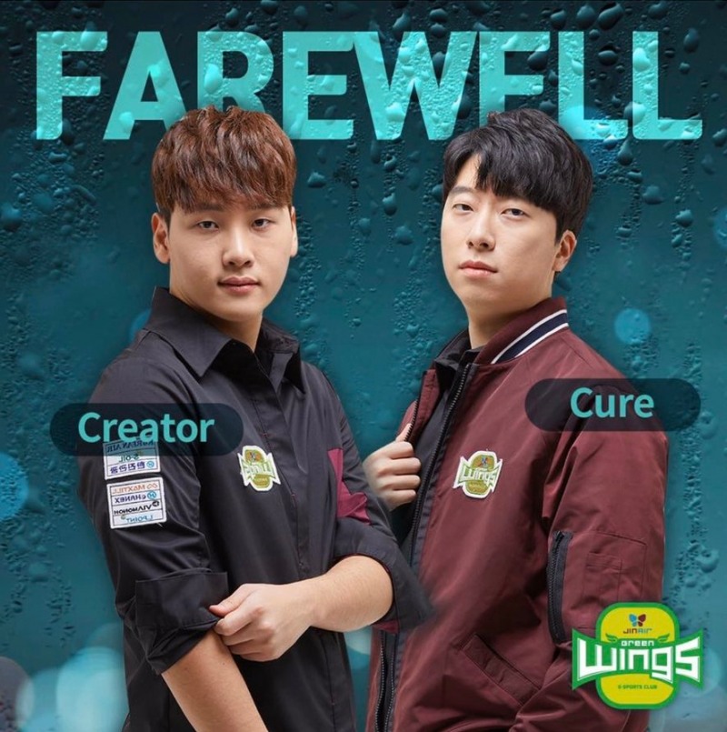 장현우, 김도욱과 계약 종료를 알린 진에어 그린윙스(사진=팀 공식 SNS).