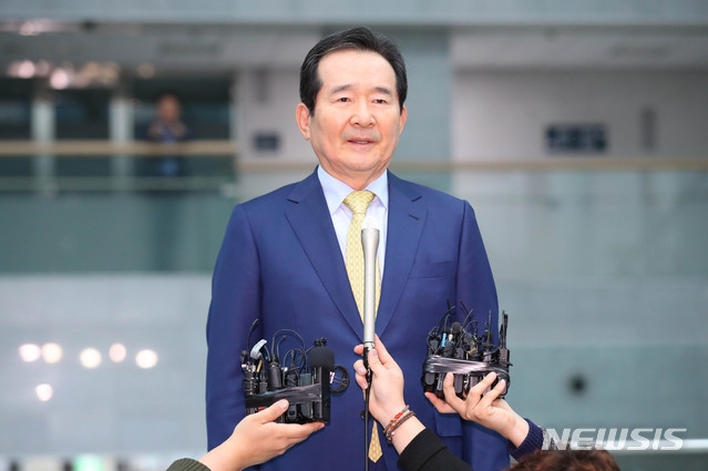 정세균 국무총리 후보자가 17일 오후 서울 여의도 국회 의원회관에서 소감을 밝히고 있다./사진=뉴시스