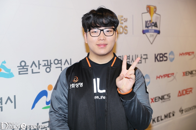 한화생명e스포츠의 원거리 딜러로 나선 '라바' 김태훈.