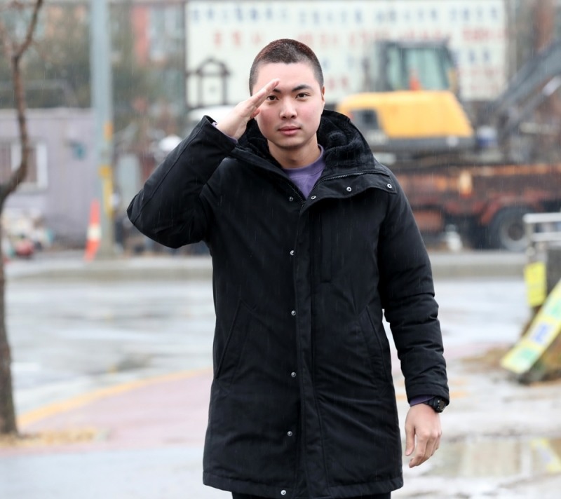 55사단 신병 교육대대에 입소한 이형준. 사진=KPGA