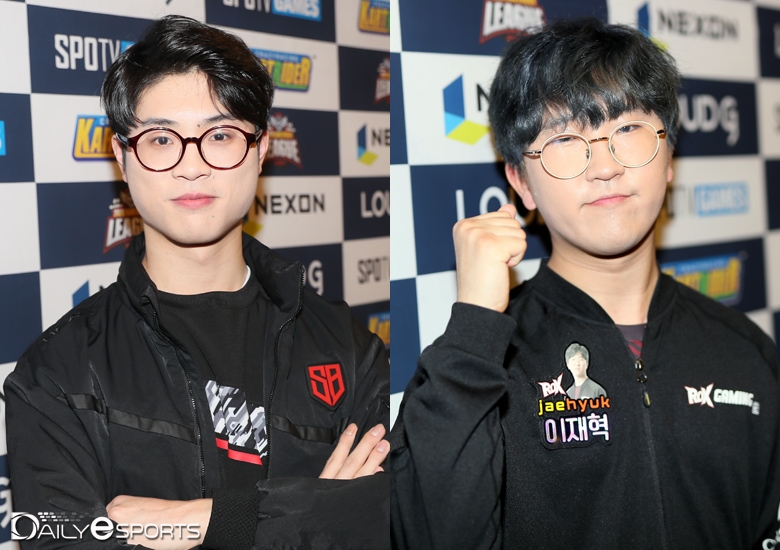 샌드박스 게이밍 박인수(왼쪽)와 락스 게이밍 이재혁.