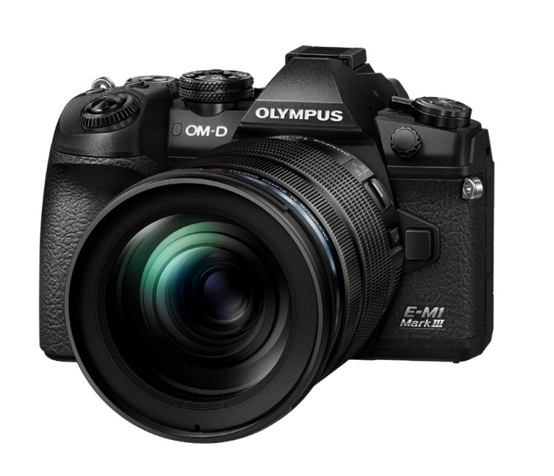 OM-D E-M1 Mark III 측면 (12-100mm PRO 렌즈 장착)