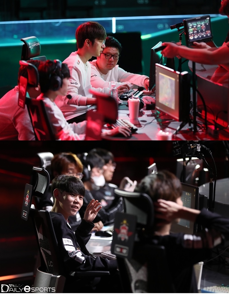 전패 탈출을 노리는 kt 롤스터(위)와 APK 프린스.