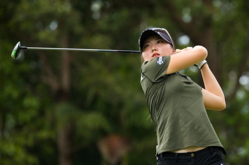 드라이버샷을 날리는 조아연. 사진=LET 제공