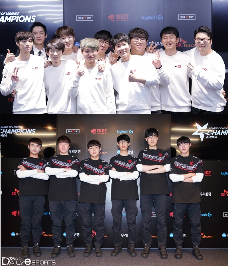 상중위권 팀들을 격파하며 연패를 끊은 kt 롤스터(위)와 샌드박스 게이밍.