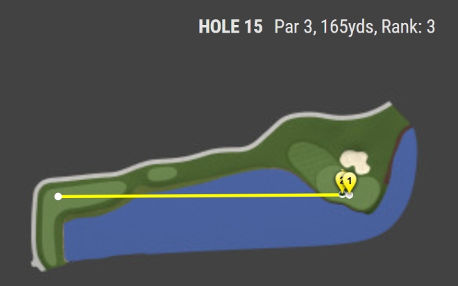이경훈 15번 홀 공략. 사진=PGA투어 홈페이지 캡처