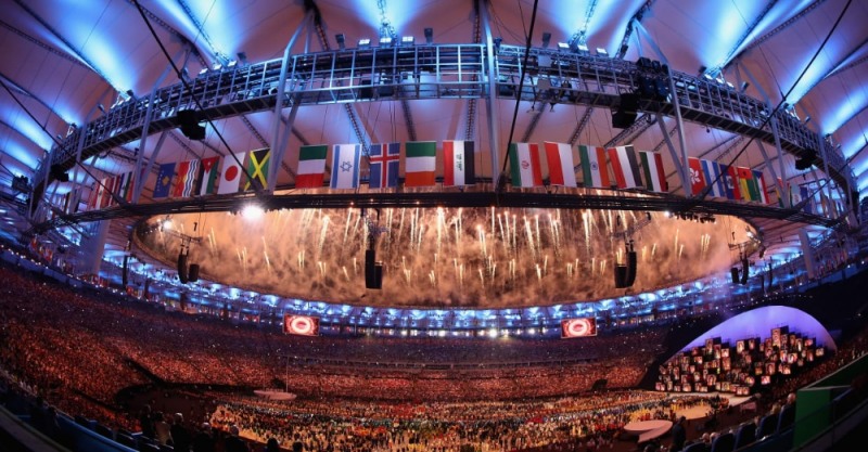 2016년 리우데자네이루 올림픽 개회식 모습〈사진 도쿄올림픽조직위원회 홈페이지 캡쳐〉