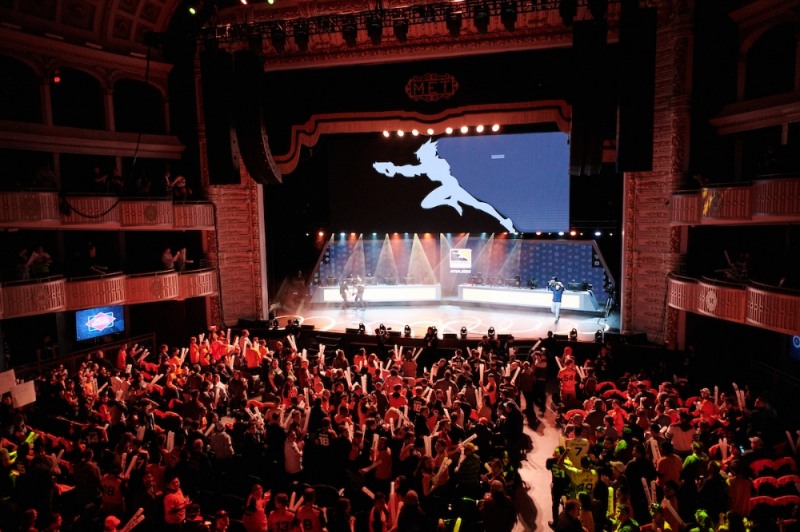 필라델피아 퓨전의 홈경기장에서 열린 오버워치 리그(사진=블리자드 엔터테인먼트 제공).