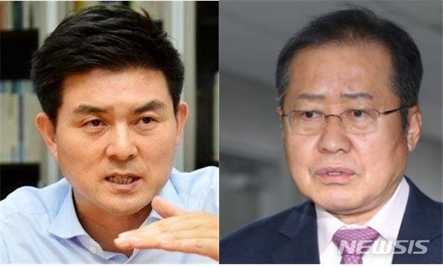 김태호(왼쪽)·홍준표 전 경남도지사