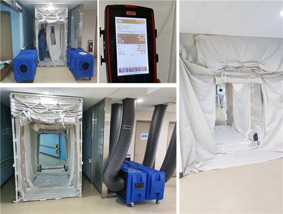제주 서귀포 의료원 이동형 음압병실(ECU) 구축 모습