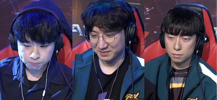 GSL 슈퍼 토너먼트 시즌1 8강에 오른 조성주, 이신형, 김도욱(왼쪽부터, 사진=아프리카TV 생중계 화면 캡처).