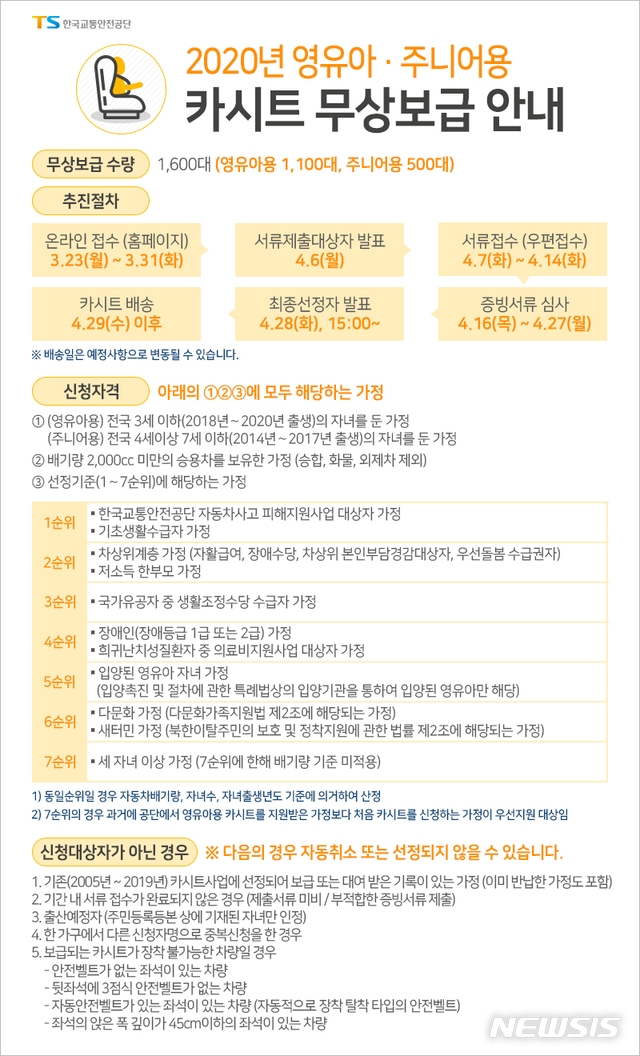 "카시트 무상보급 신청하세요"