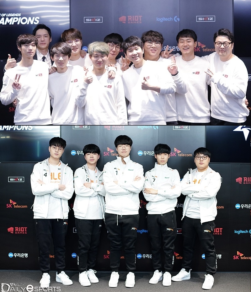 5위를 놓고 경쟁을 벌이고 있는 kt 롤스터(위)와 한화생명e스포츠.