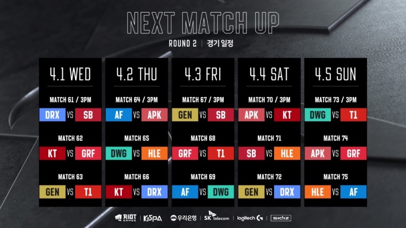LCK 2020 스프링 7주차 대진 및 일정(사진=LCK 페이스북 발췌).