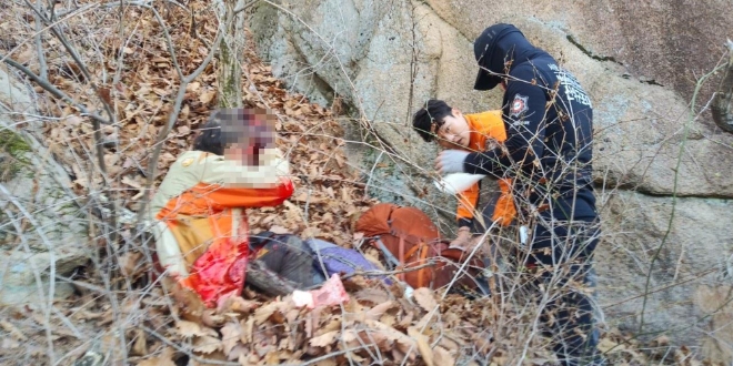 북한산 계곡 추락사고 현장 〈사진=서울시〉